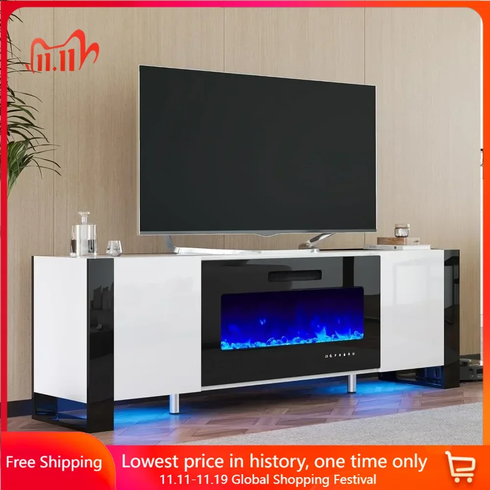 Fireplace TV Stand with LED Lights 70