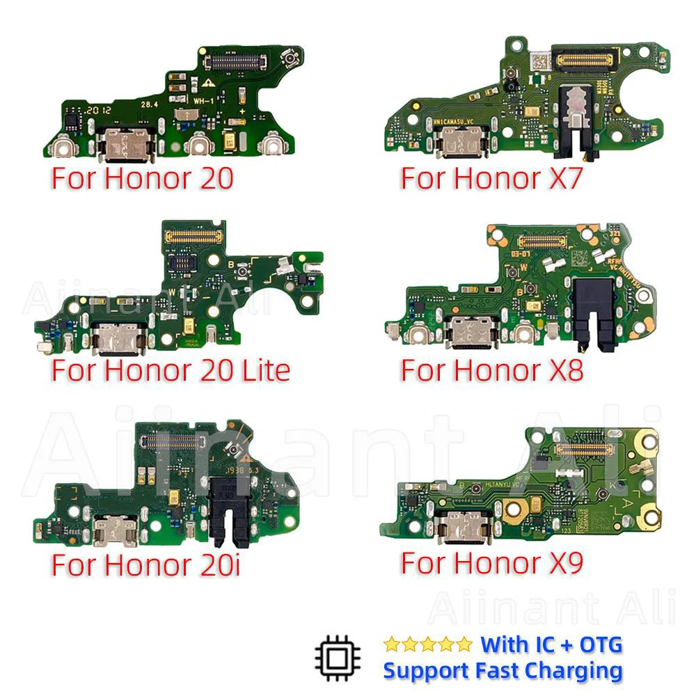 AiinAnt Dock USB Charger Mic Board Connector Charging Port Flex Cable For Huawei Honor View 20 Lite Pro 20i 20s Spare Parts