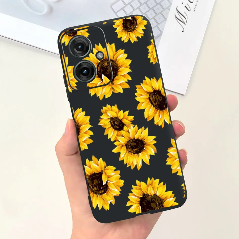 For Motorola Moto G55 Case G 55 2024 Lovely Milk Cow Cat Painted Soft Silicone Matte Protective Cover For Moto G55 5G Phone Case