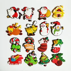 Lovely Cartoon Merry Christmas 5cm Small Size Kitchen PVC Refrigerator Magnetic New Year Celebration Home Stickers Decoration