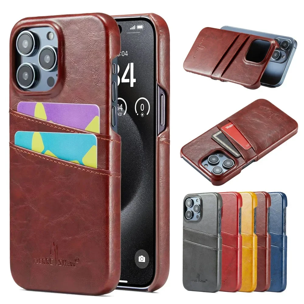 Back Wallet Phone Case For iPhone 17 Air 16E 16 Pro Max 15 14 Plus 13 12 11 Card Holder Slots Pockets Stand Flip Leather Cover
