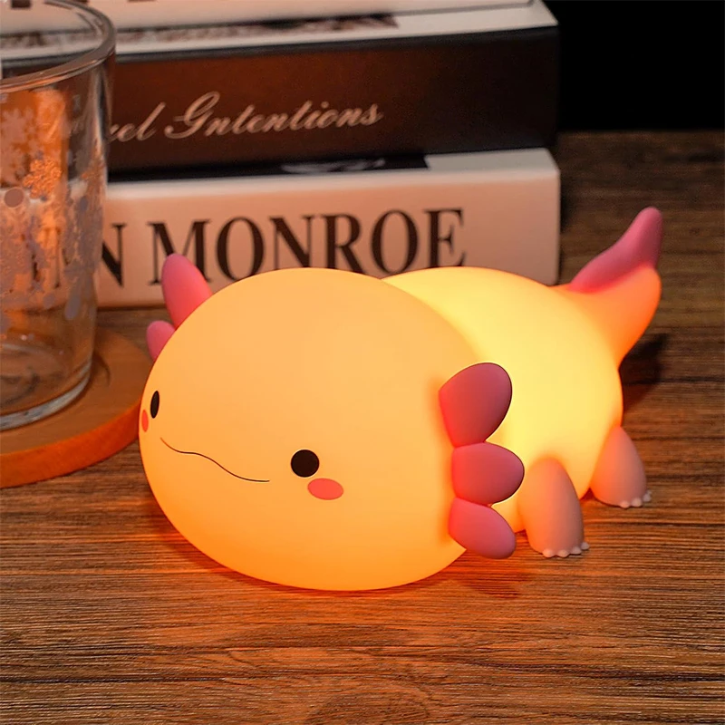 

Аккумуляторный сенсорный светодиодный переменный ночник Axolotl, детский силиконовый ночник, подарок для маленьких девочек и мальчиков