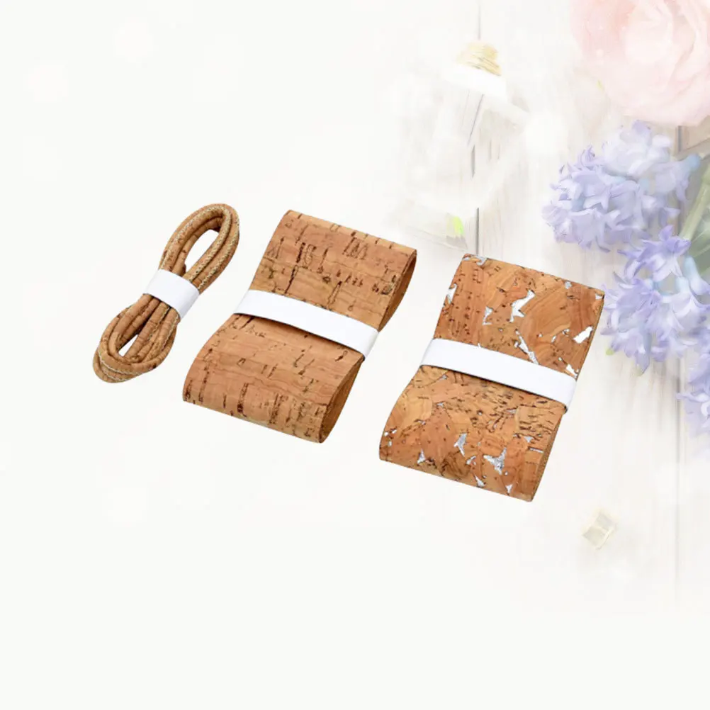 

3 Rolls Bark Grain Fabric Tape For Diy Gift Packaging Flower Wrapping Craft Decoration Reusable Ribbon Supply Handicraft Sewing