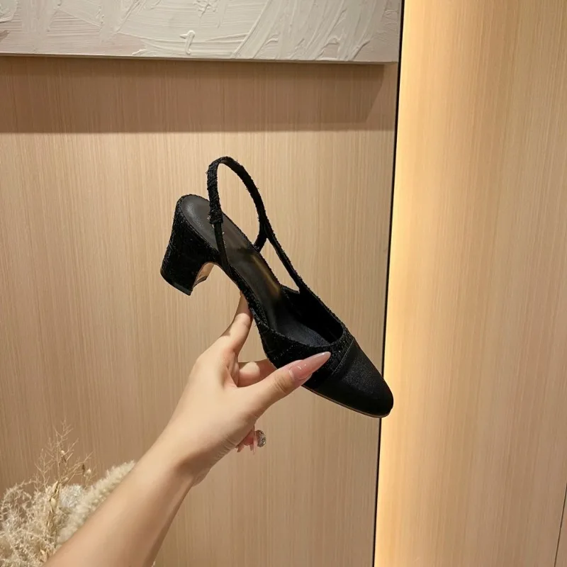 New Women Shoes Elegant French High Heeled Sandals for Woman Exquisite Round Head Casual Shoes Designer Shoes Sandalias De Mujer view 3