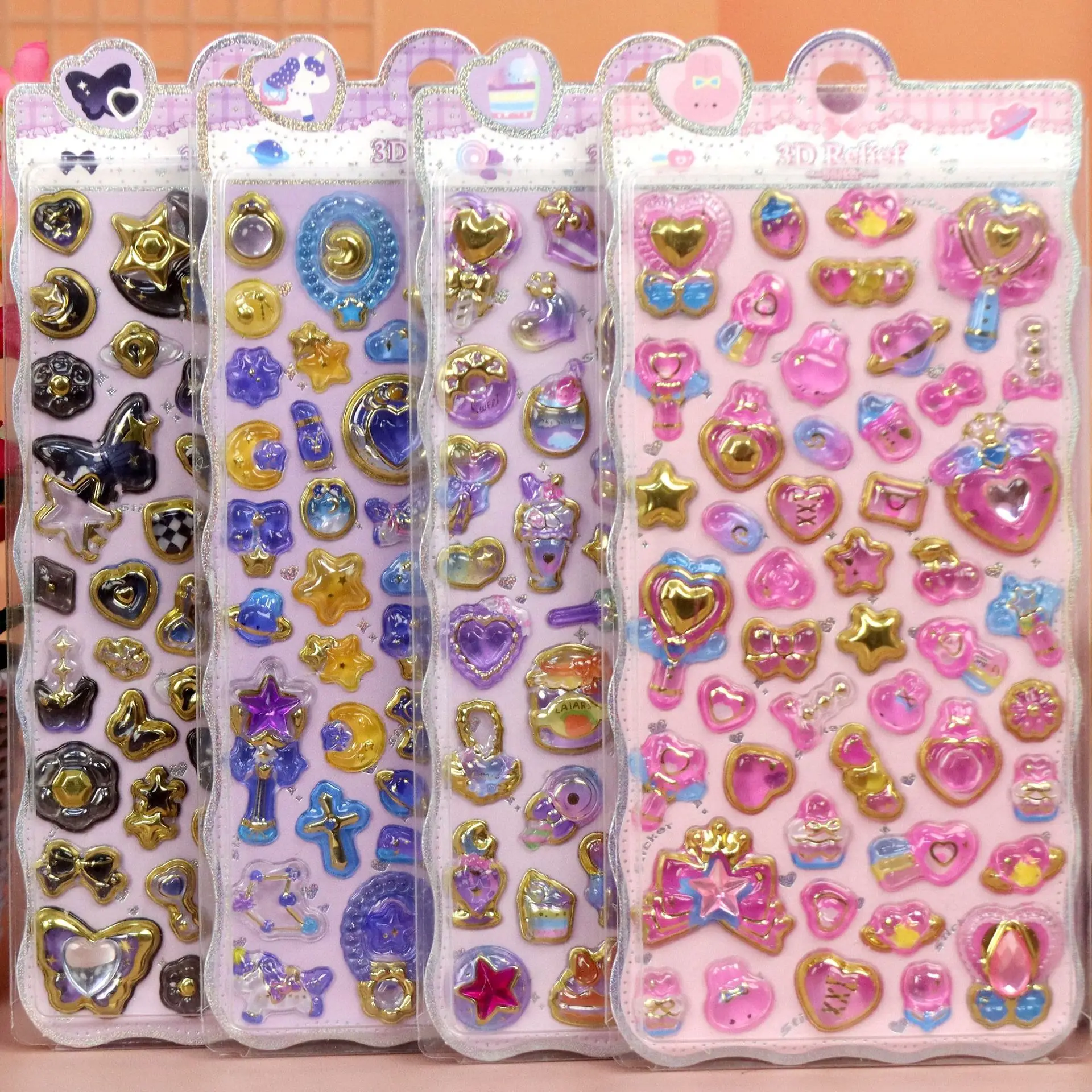 

New 3d Solid Crystal Resin Embossed Gilded Butterfly Diamond Stickers Magic Wand Ocean Bunny Diy Phone Case Scrapbook Decor Gift