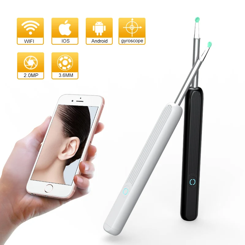 Wireless Smart Visual Ear Cleaner Otoscope 200W Endoscope Wax Removal Tool Earpick Mini Camera Health Care Cleaner For IOS