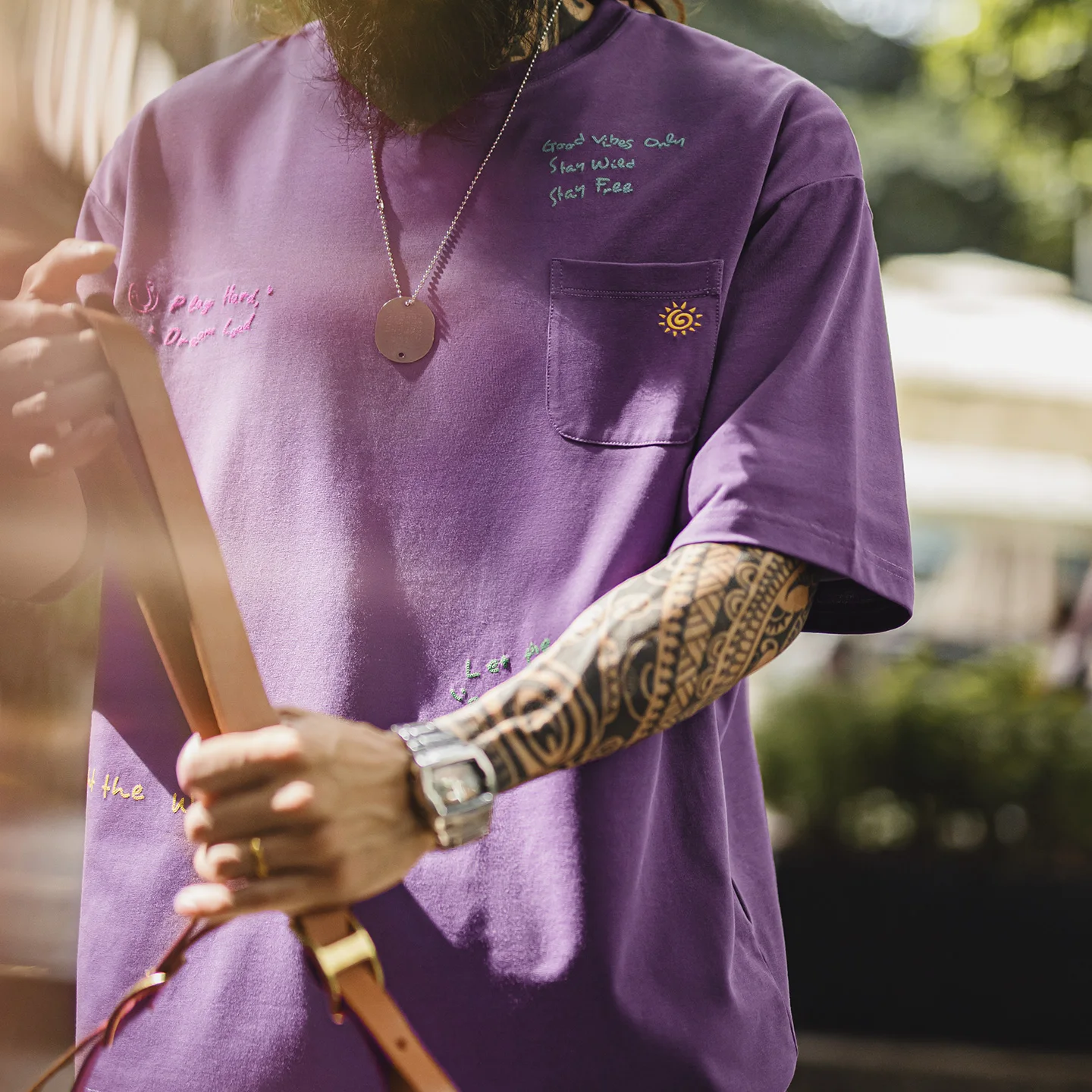 Maden Men's Cotton Retro Casual T-Shirt Letter Embroidered Crew Neck Loose Knit Short Sleeve Casual Daily Summer Fashion Tops