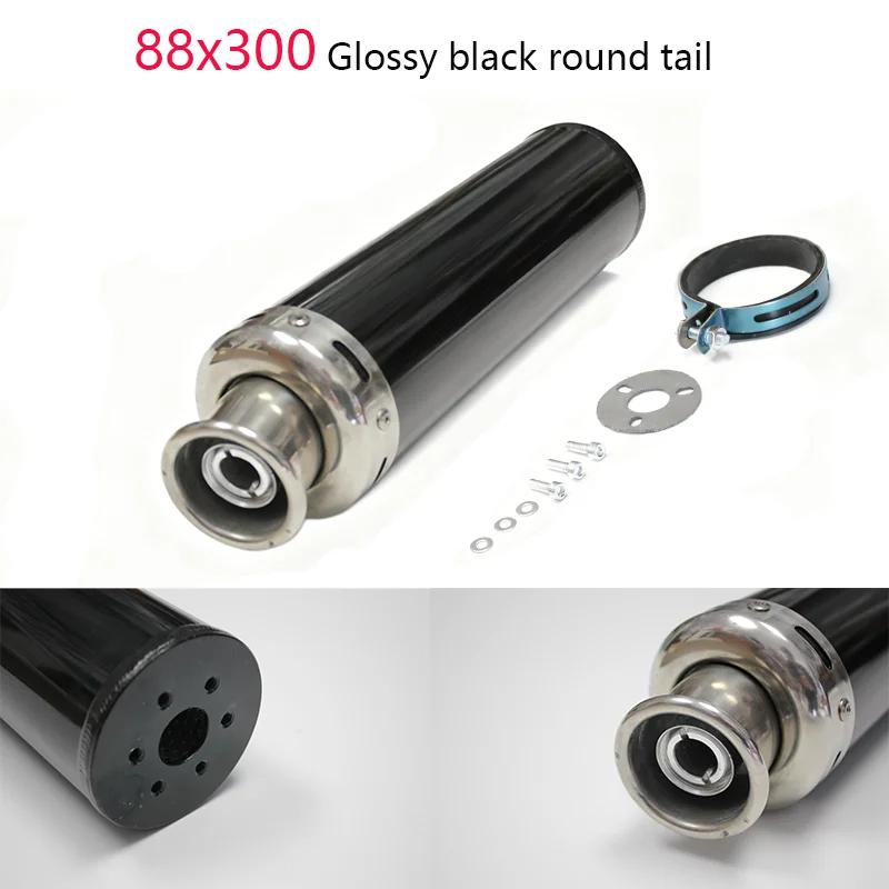 For 2Stroke Exhaust Pipe 88x300 Six-Color Long Universal Metal Motorcycle Racing Exhaust Muffler Compatible With 50cc240cc Cg125