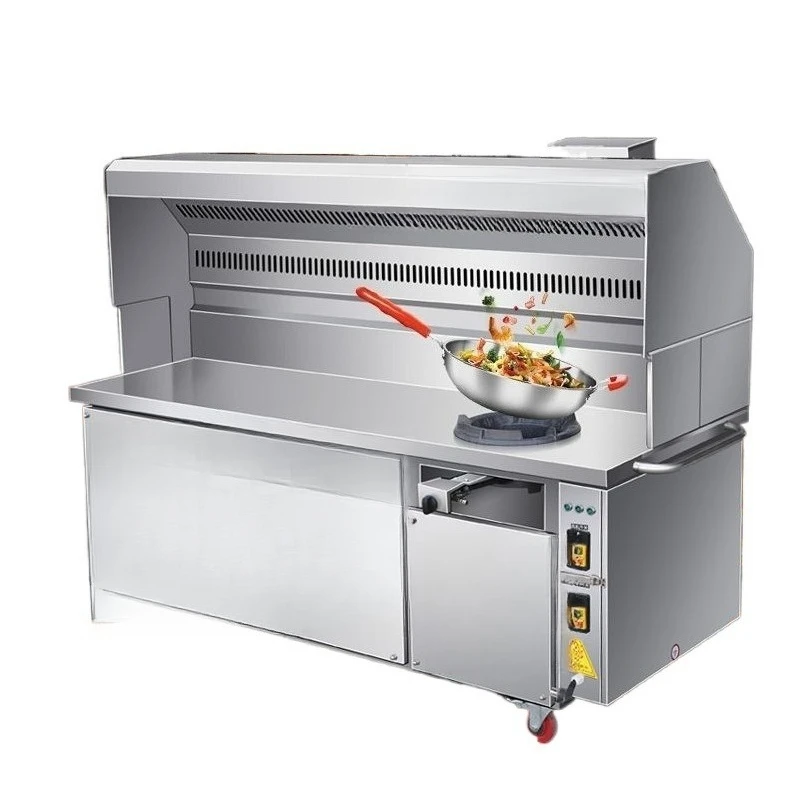 

Smokeless purification barbecue truck, purification integrated stove, two-in-one oven with stove, commercial