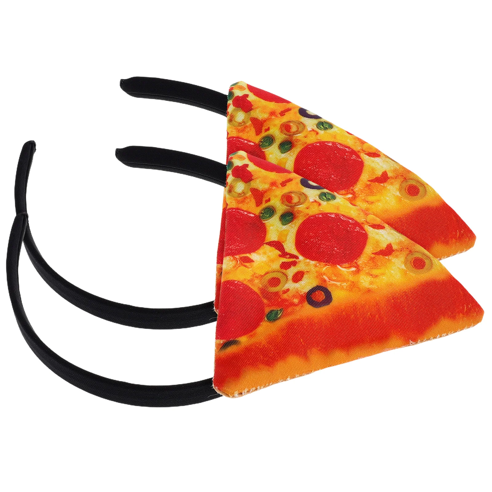 

2 Pcs Imitation Pizza Headband Lightweight Comfortable Stage Performing Hair Hoop Headgear Polyester Accessory Supply