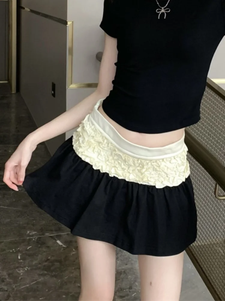 

Bla A-Line Skirt Women's Spring 2026 Casual Sle Pleated Lace Trim High Waist Slimming Design Ci Commute Friendly