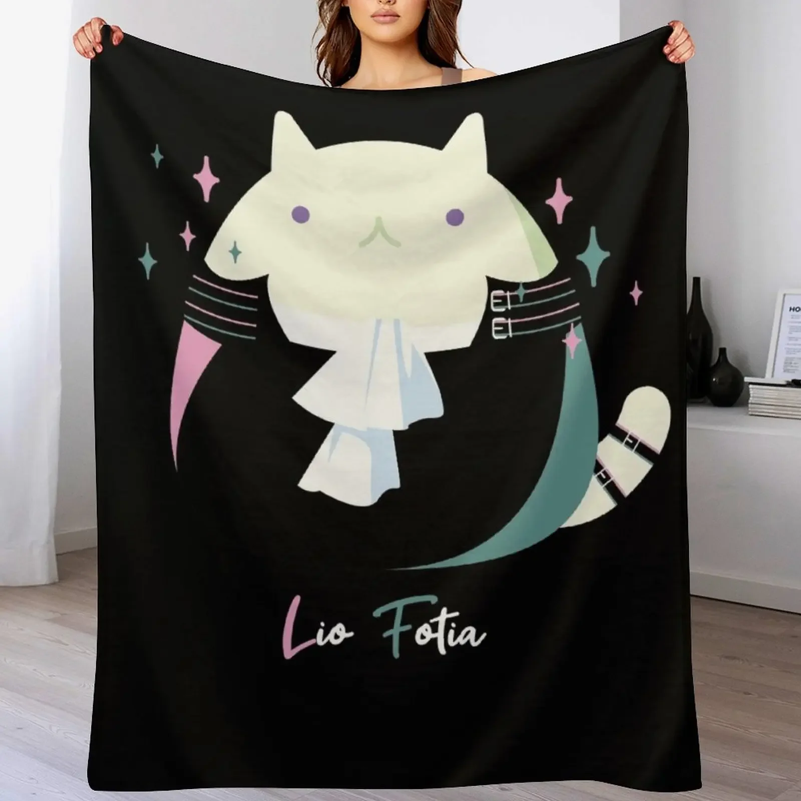 Chibi Lio Fotia Cat Throw Blanket Manta acogedora de microfibra para el hogar y el dormitorio