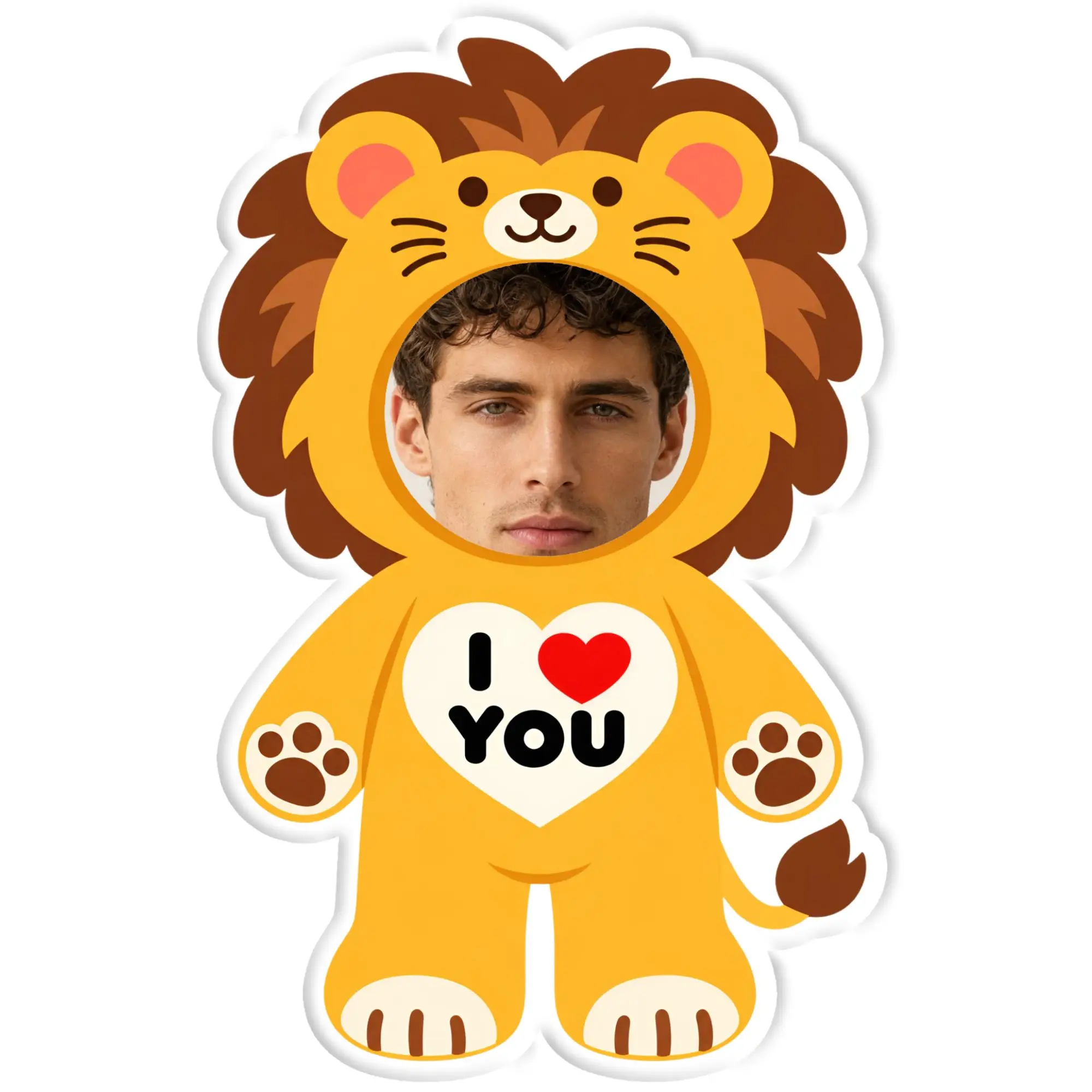 Custom Customize Your Head  Pillow Double Sided Cartoon Lion Head Gift Boyfriend Girlfriend Cushions Personalized Plush Pillows