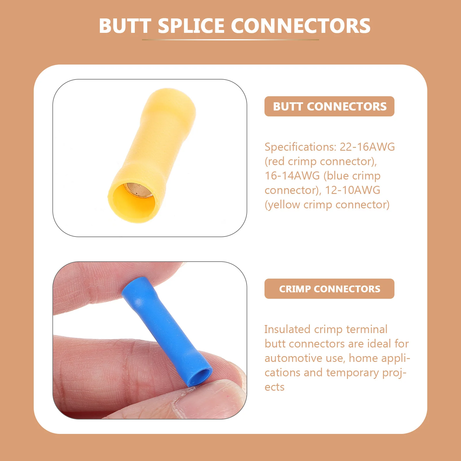 

1 комплект изолированных стыковых разъемов, обжимные клеммы для сращивания электрических проводов, разъем для автомобильных домашних обжимных клемм для проводов