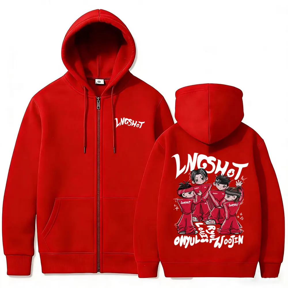Korean Band Lngshot Merch Zipper Hoodie Men Women Kpop Fashion