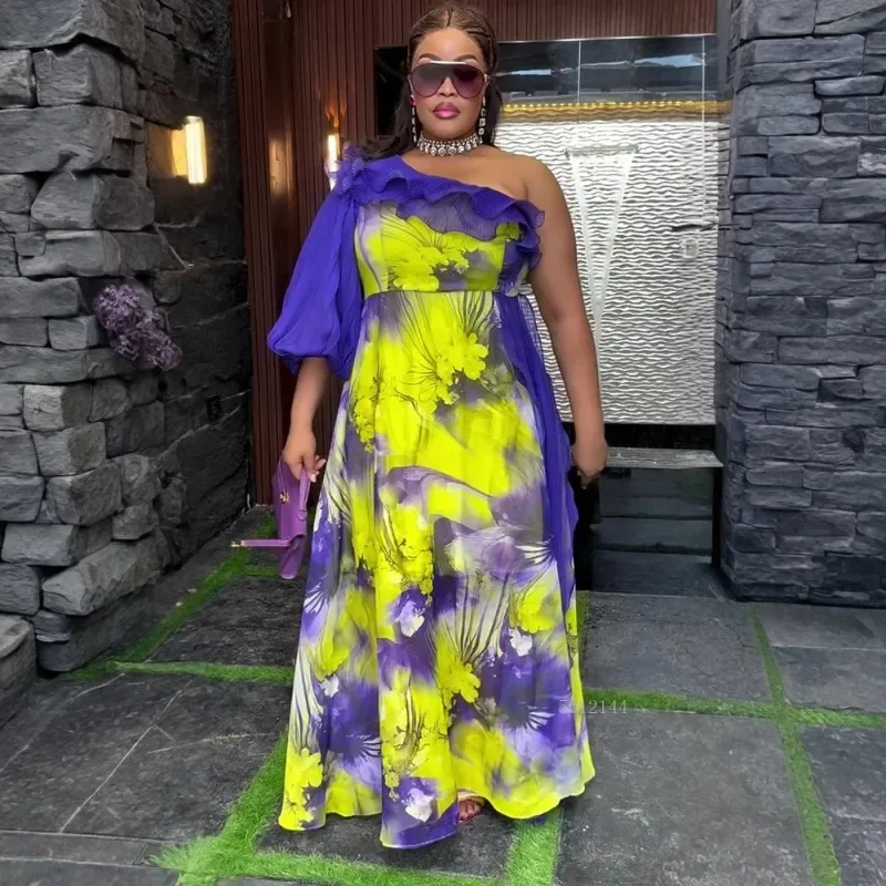 

Women's African Dashiki Long Maxi Dress 3/4 Sleeve Polyester Printed Elegant Evening Gown Stylish Clothing for Party Autumn