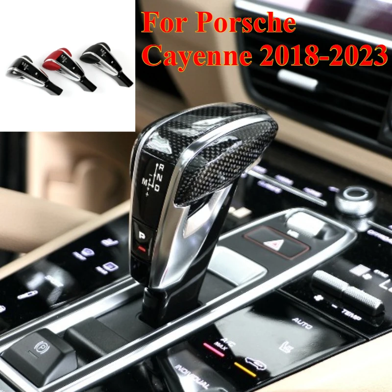 

For Porsche Cayenne 2018-2023 Direct Replacement Carbon Fiber Leather Center Console Gear Shift Lever Knob Interior accessories