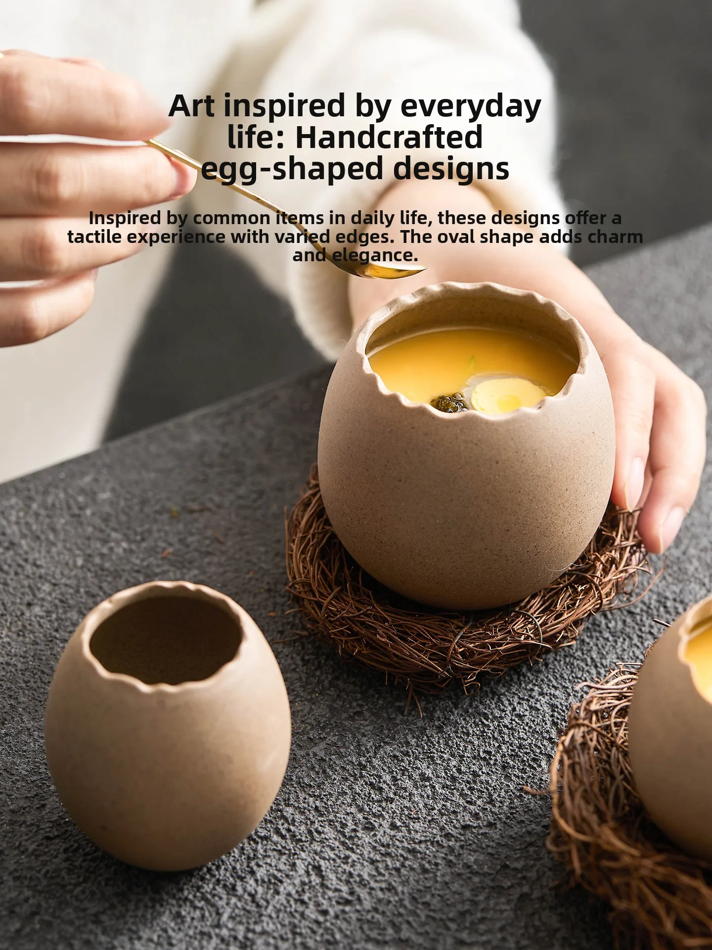 

Creative Eggell aped Sted Egg Bowl Dert Cerc Bowl for Hotels And Restaurants Ostrich Egg Form Yogurt Bowl