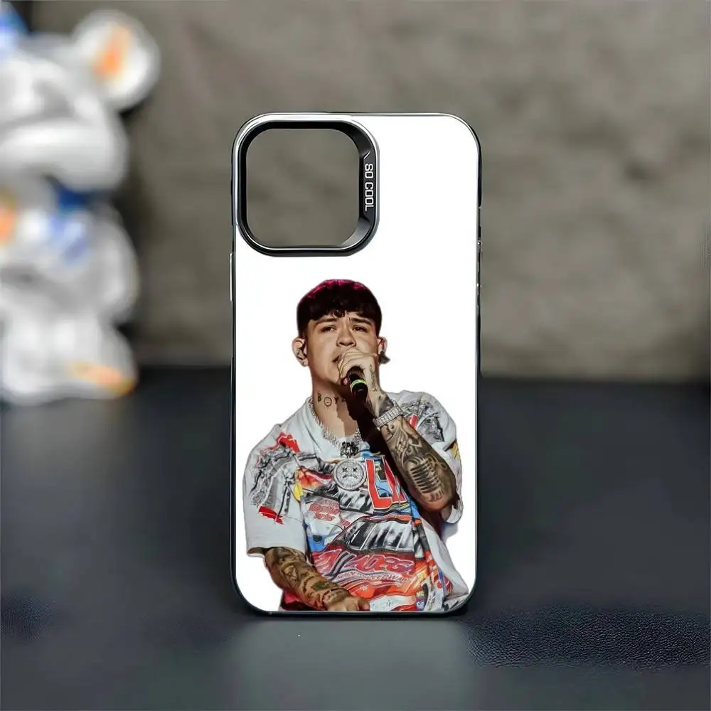 حافظة هاتف Junior H $AD B-BOYZ لهاتف iPhone17,16,15,14,13,12,11 Plus، Pro Max غطاء أسود غير لامع مقاوم للصدمات