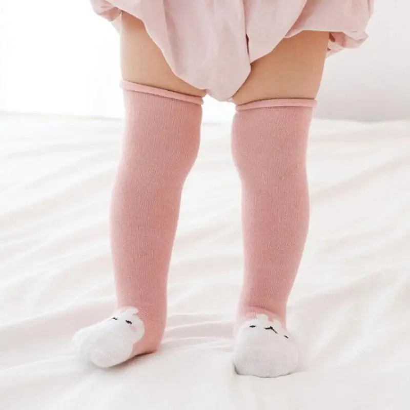 Cute Animal Baby Knee High Socks Non Slip Cotton Toddler Socks Boys Girls Spring Winter 0-3 Years