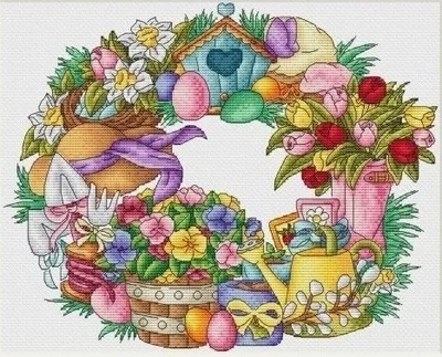 

Harvest spring garland Cross stich Kits Homfun Craft Cross Stich Painting Decorations For Home