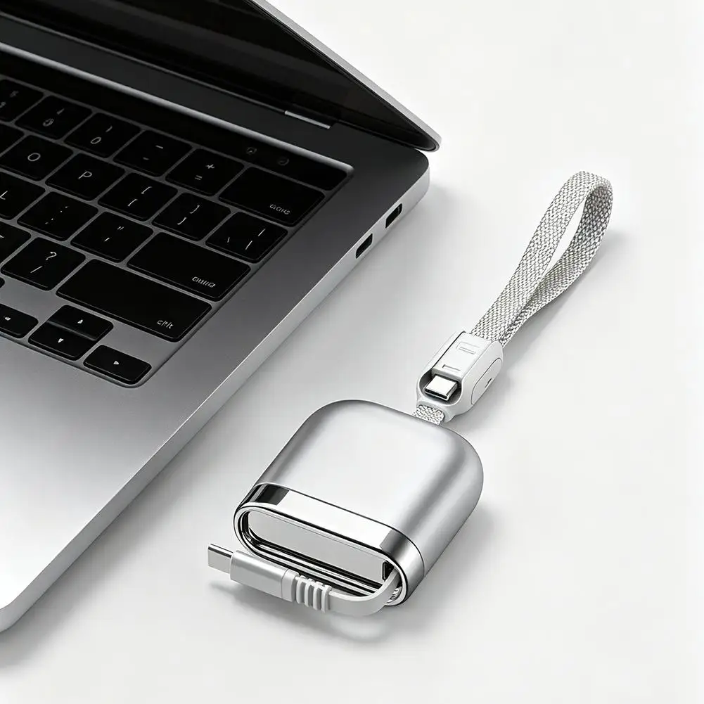 240W Type C Retractable Charging Cable Single Pull Braided Fast Charge Data Sync Cord for iPhone 15 Huawei Laptop Travel