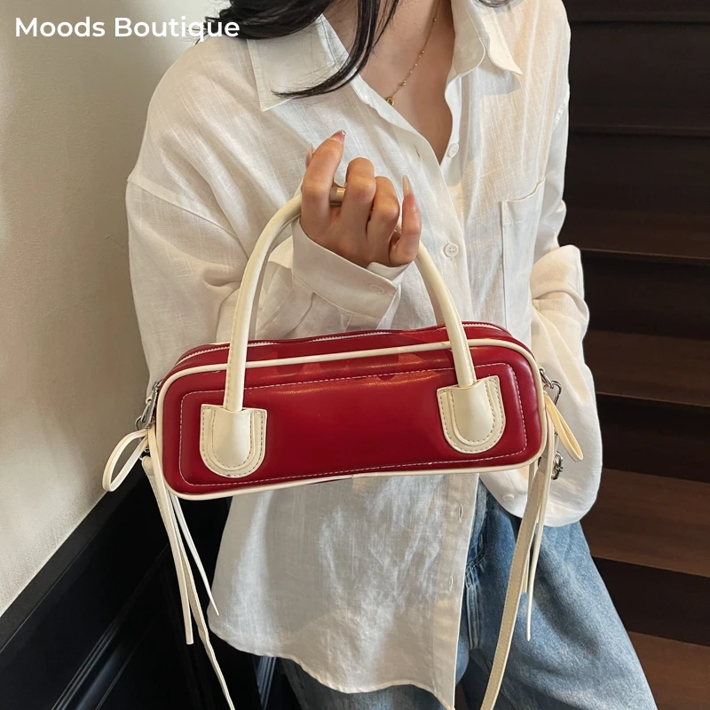 

Contrast Color Top-handle Bags For Women 2025 New Luxury Designer Purses And Handbags Casual Street Small Shoulder Crossbody Bag