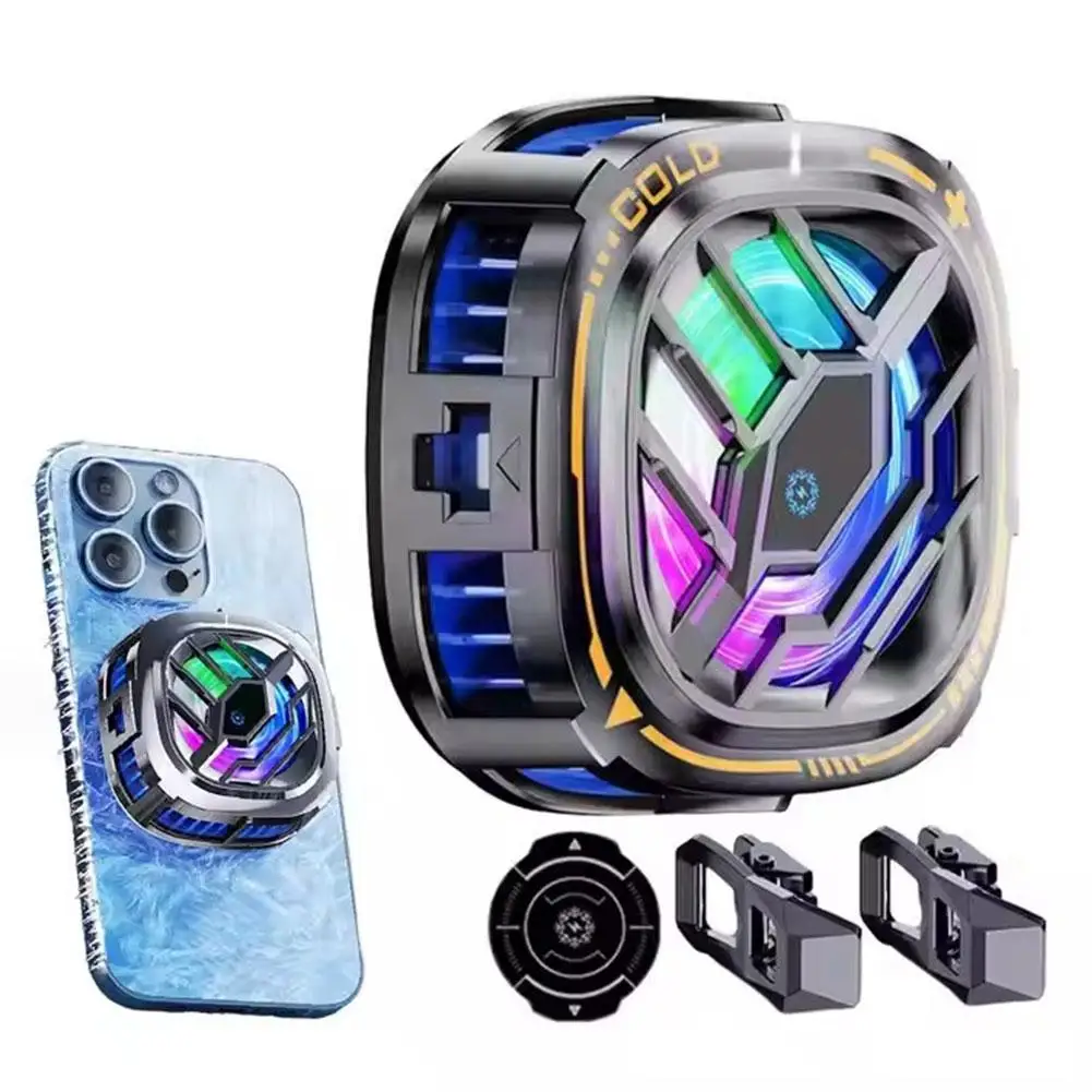 Magnetic/ Back-clip 2 In 1 Semiconductor Freezable Ice Cooling Radiator Game Fan For X76Pro For Summer PUBG Cool Heat Sink M6O3