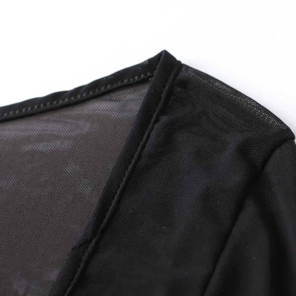 بدلة نسائية بأكمام طويلة مفتوحة على الصدر ، توبات رقص شرقي ، قميص طويل ، مقاس كبير ، 1 * ، إكسسوارات رقص