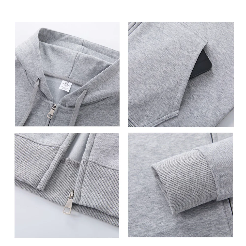 Men’s Zip-Up Hoodie – Premium Cotton Blend, Soft & Durable Unisex Plus Size Hoodie Outdoor Hiking