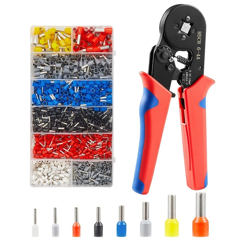 TOP Crimping Tools Wire Pliers - 2500 PCS Wire Ferrules With Crimpers Pliers Kit For Electricians, Adjustable Ratchet Tools
