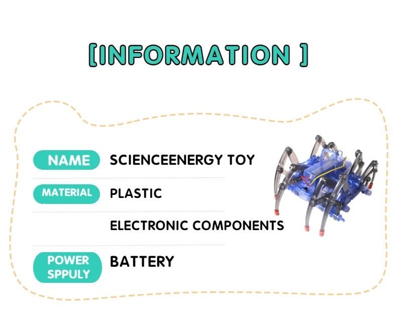 Heißer Verkauf Neue Elektrische Roboter Spinne Spielzeug DIY Pädagogisches Stem Robotic Baut Kits für Kinder Weihnachten Halloween Geburtstag Geschenke – Detail 1