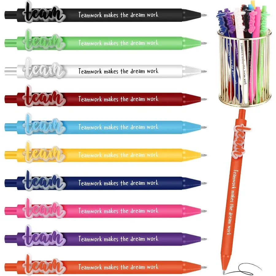 

20 Pcs Teamwork Appreciation Gift Team Ballpoint Pens with Inspiratiol Quotes Customer Service Week 2025 Thank You Gifts for Co