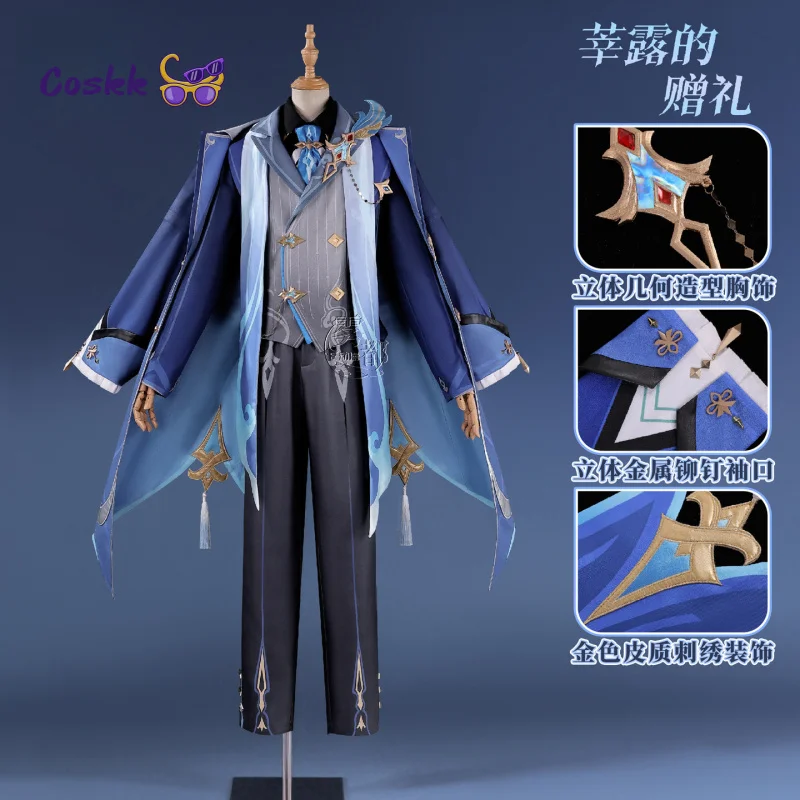 

Game Genshin Impact Neuvillette‌ Cosplay Costume Handsome Outfit Carnival Halloween Comic Party Role Play Uniform