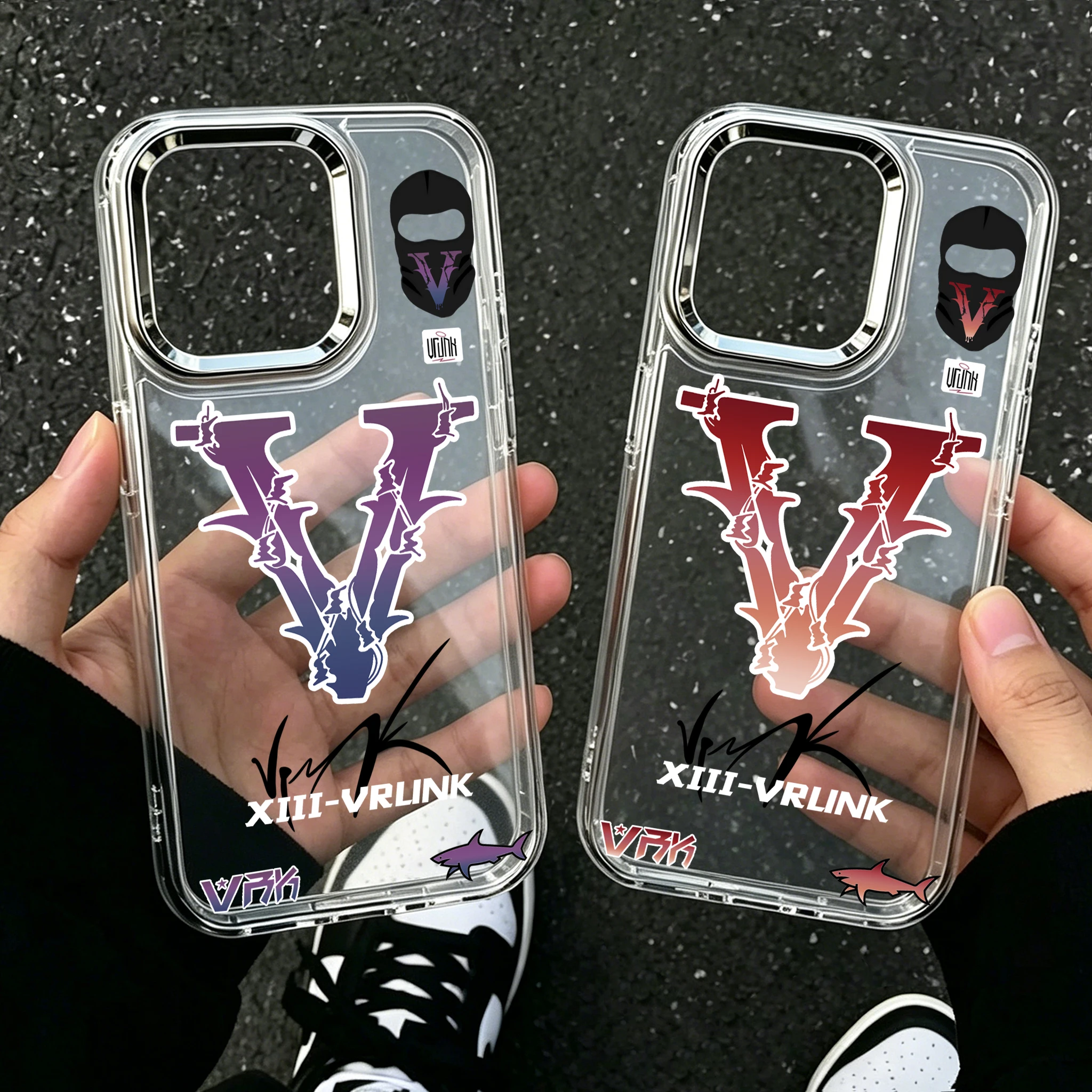 Luxury letter V Phone Case for Samsung Galaxy S25 S24 S23 S22 S21 S20 Note20 FE Ultra Edge Plus 4G 5G Transparent Soft Cover