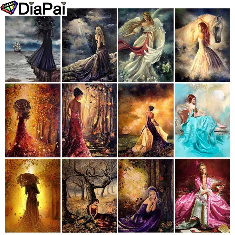 

DIAPAI 5D DIY Diamond Painting 100% Full Square/Round Drill "Beauty figure oil painting" 3D Embroidery Cross Stitch Home Decor