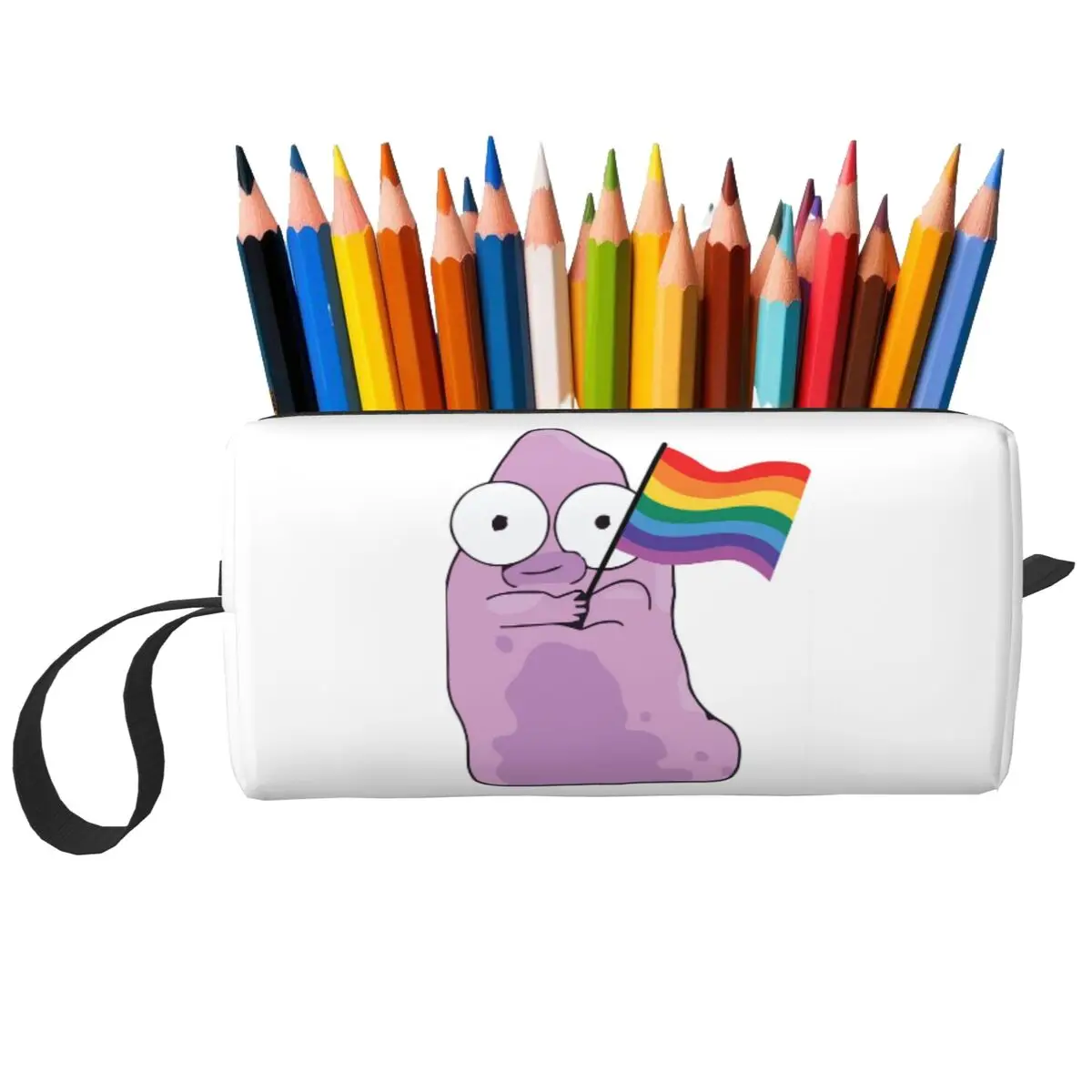 Cartoon Solar Opposites Holding Pride Flag Pencil Case for Studen Pen Box Pencil Bag Stationery Supplies Women Organizer Pouch