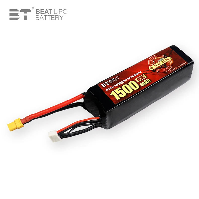 Imagem -04 - Bateria Recarregável Lipo para rc Quadcopter Helicóptero Fpv Racing Drone Peças de Reposição Novo 6s 22.2v 1500mah 45c