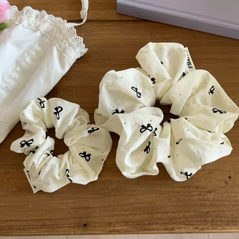 Ballett Feng Strass Schleife Dickdarm Scrunchie Stirnband Mädchen vielseitiges Gummiband Stirnband Seite Pferdeschwanz Haarschmuck er