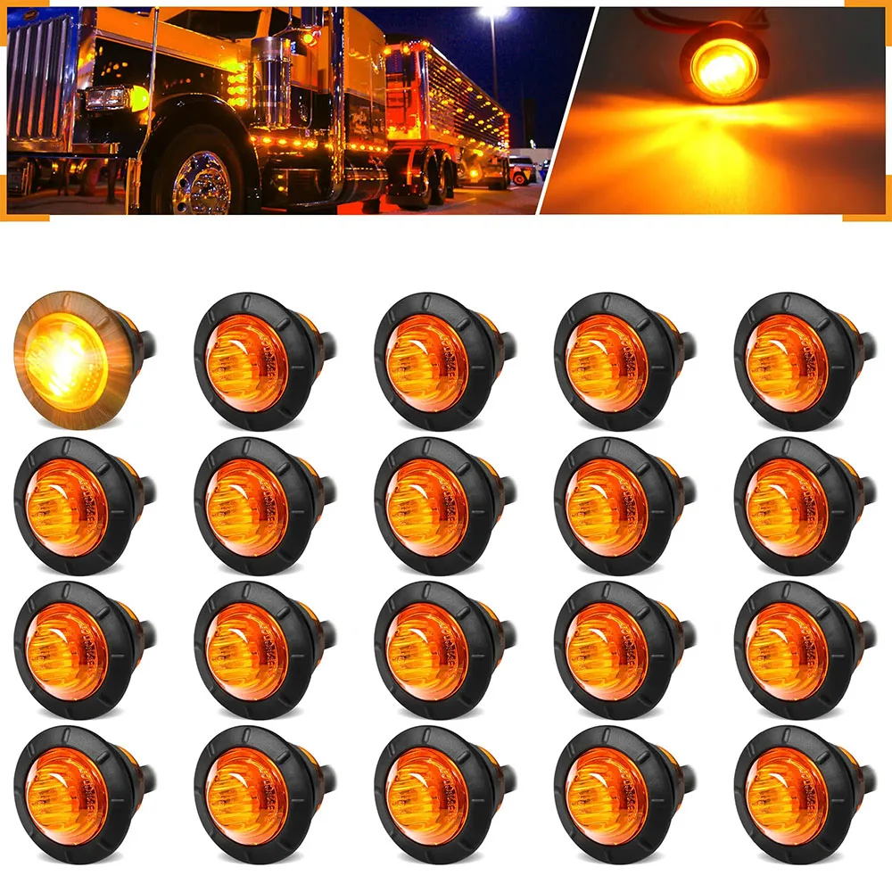 10pcs Led Side Marker Led Indicators Light Truck Warning Tail Light Trailer Lorry Car External Clearance Turn Signal Lamp 12/24V