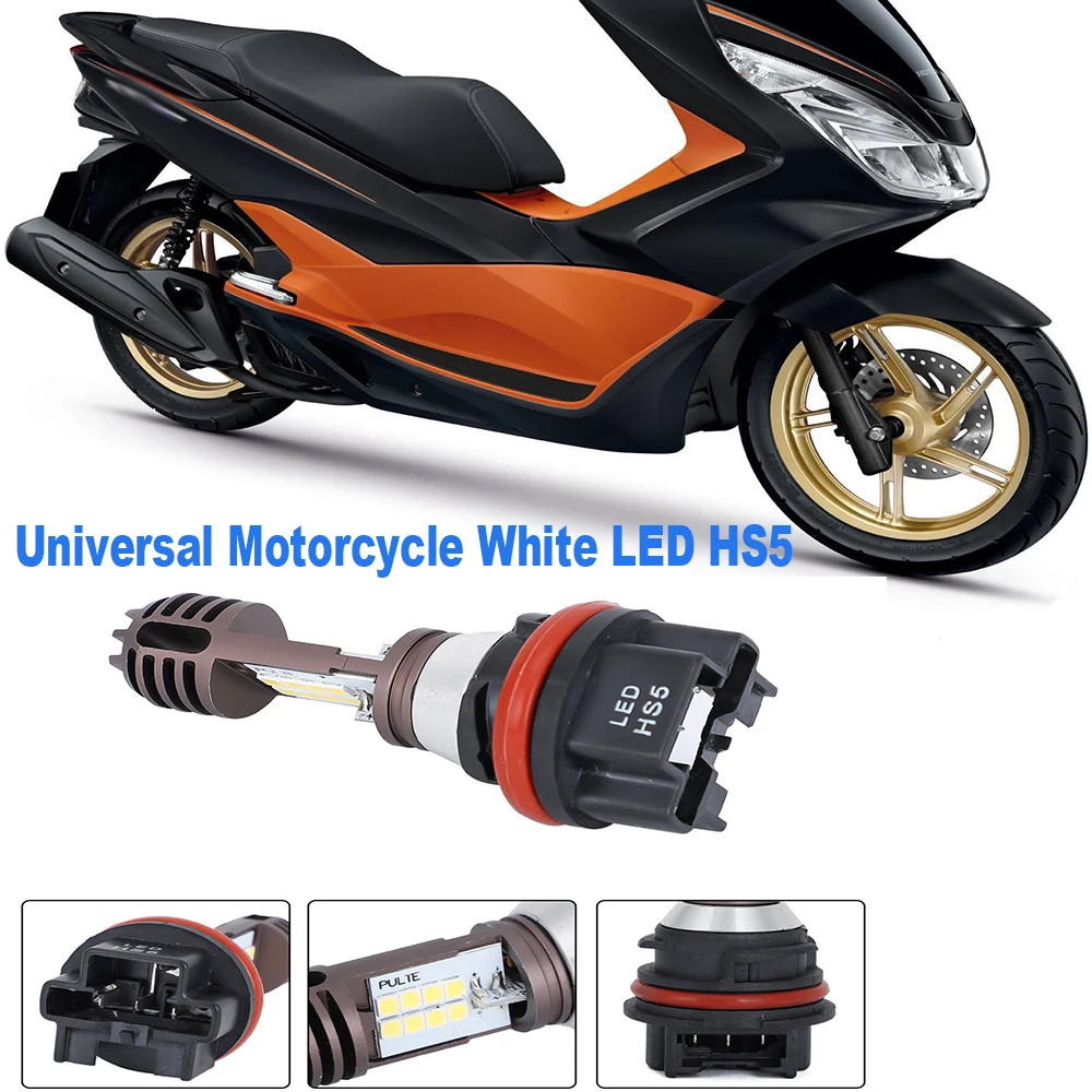 1/2Pcs White LED HS5 Headlight Bulb Headlight Lamp For Honda PCX125 PCX150 Suzuki King Quad 300 400 500 700 Universal Motorcycle