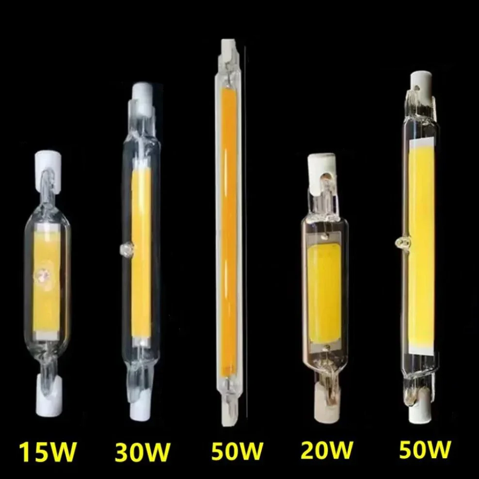 LED R7S COB Bulb Glass Tube 78mm 118mm High Power J78 J118 COB Light Bulb AC110V 220V 240V Home Lighting Replace Halogen Lamp