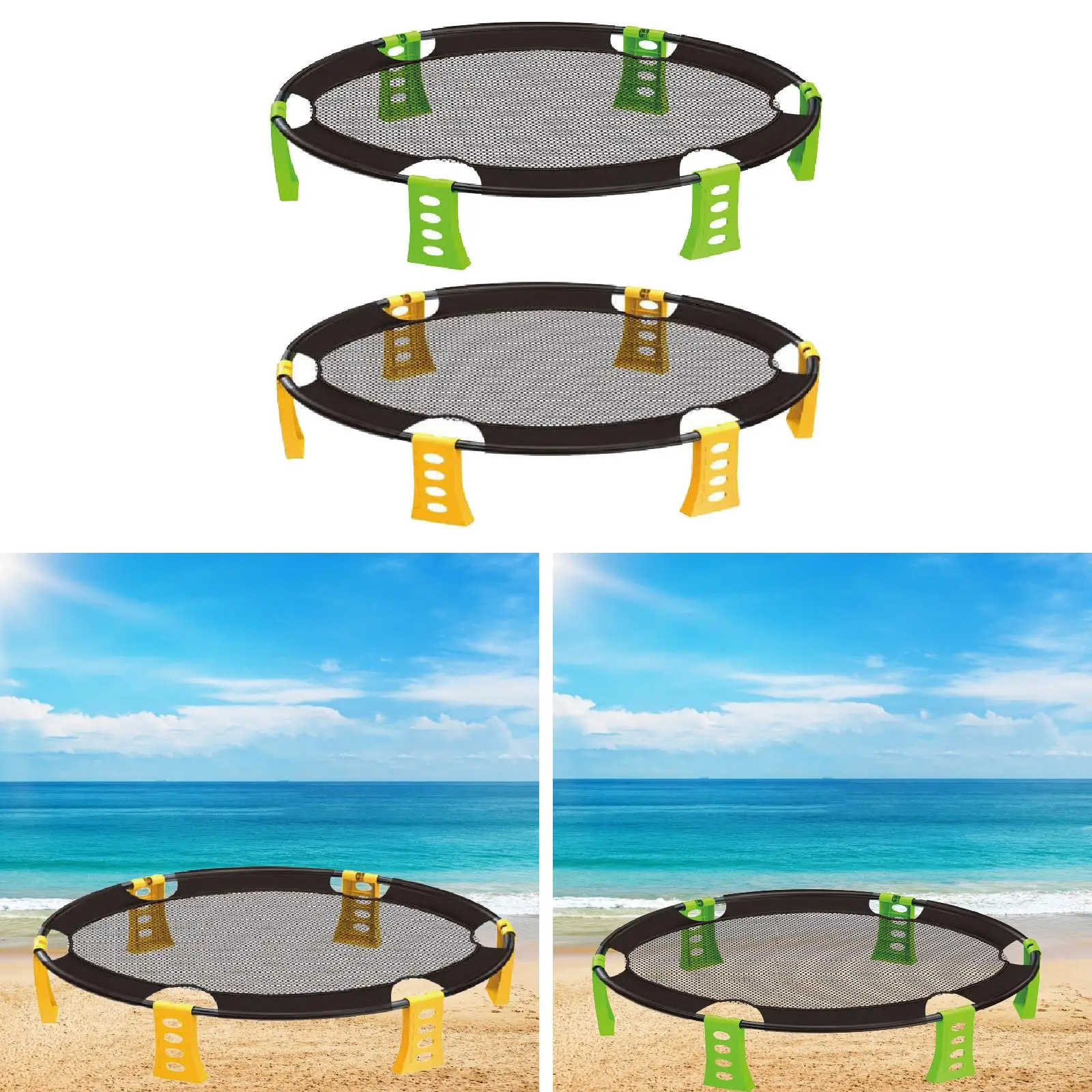 

Roundnet Game Set Portable Mesh Volleyball Net with Carry Bag for Outdoor Games Beach Park Yard