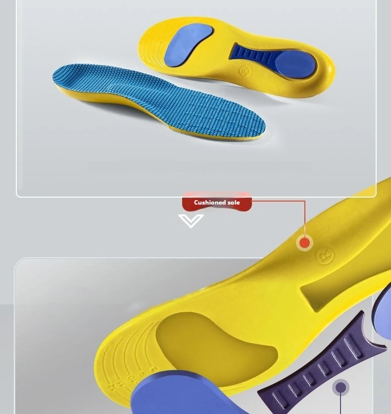 Fußgewölbe-Stütze, Sport-Einlegesohlen für Herren und Damen, orthopädische Einlegesohlen, stoßdämpfende und rutschfeste Schuhpolster, 2 Stück/4 Stück. – Detail 3