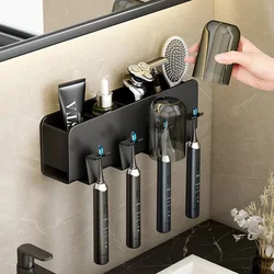 Punch-Free Electric Toothbrush Rack Gargle Cup Shelf Gun Gray Gargle Cup Wall-Mounted Electric Toothbrush Holder