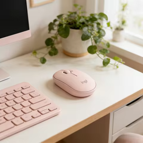 Logitech M350 Pebble Wireless Mouse, Slim &amp; Lightweight, Silent Clicks, 2.4G &amp; Bluetooth, for Laptop PC