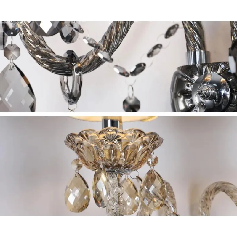 

European Candle Crystal Living Room Dining Room Decoration Bedroom Bedside Hotel Corridor Wall Lamp