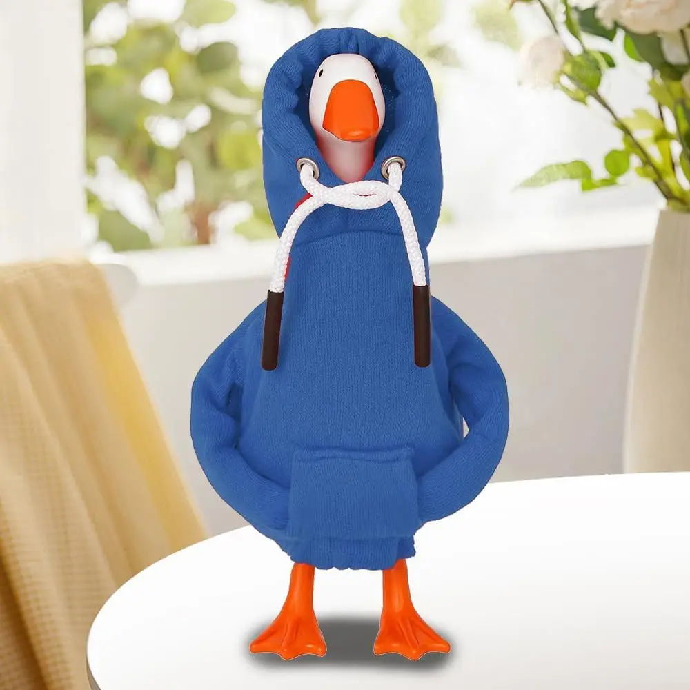 5 Inch Goose Outfits Red Hoodies Soft Solid Color Mini Porch Goose Hoodies Desk Goose Outfits Clothes for Table Decoration