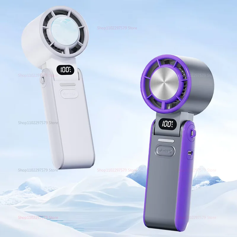 مروحة محمولة قابلة لإعادة الشحن قابلة للطي، مبرد هواء صغير محمول بقدرة 3600 مللي أمبير في الساعة، رياح توربو صامتة بدون خطوات لأحداث التخييم والسفر في الهواء الطلق