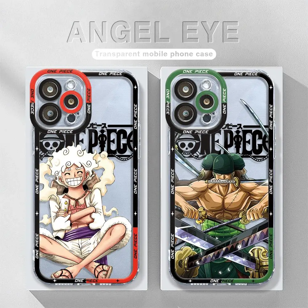 Anime Luffys Phone Case For O-One P-Pieces iPhone 16 15 14 13 12 11 Mini Pro Max X XR XSMax 7 8 Plus Transparent TPU Back Cover